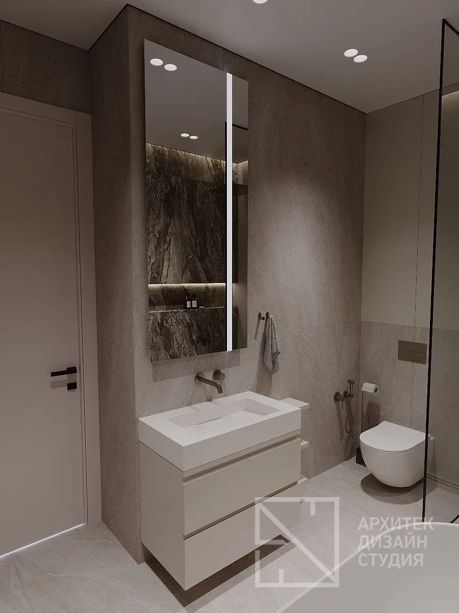 Дизайн интерьера квартиры в г. Абакан по ул. Авиаторов 1В/2 - Ванная - Фото 6